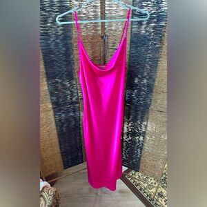 Tahari Arthur S Levine Hot Pink Slip Dress